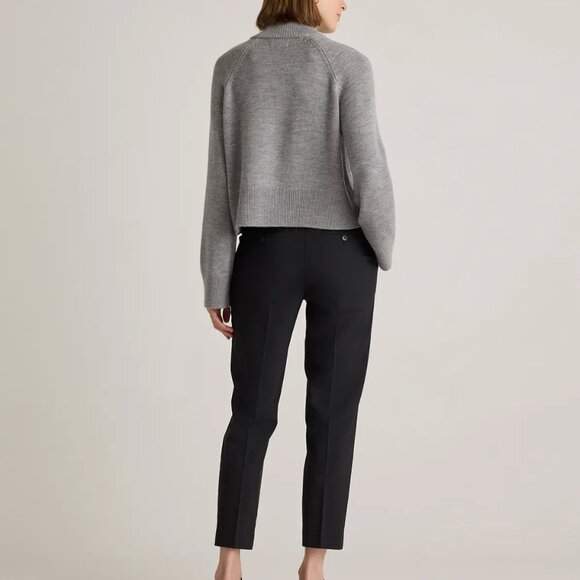 Quince Australian Merino Wool Cropped Mock Neck Sweater - Picture 4 of 6